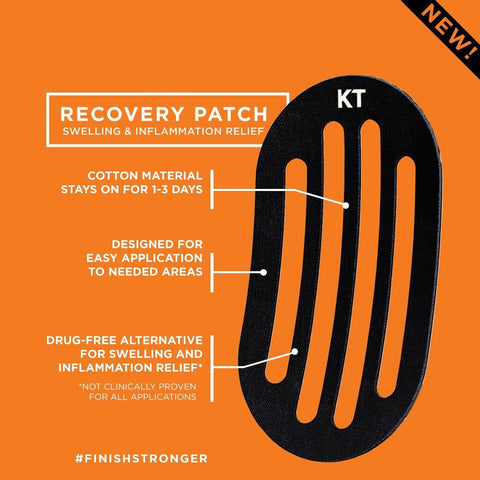 KT TAPE Recovery+ Kinesiology Drug-Free, Elastic Recovery Edema Patches,  Black